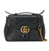Medium Marmont Top Handle, &pound;850, Handbags, Black, Leather, Front view